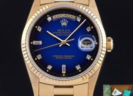 Rolex Day-Date 36 18238 (1989) - Blauw wijzerplaat 36mm Geelgoud