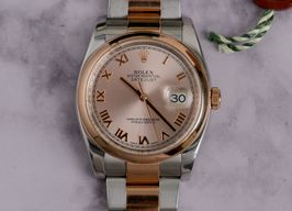 Rolex Datejust 36 116201 (Unknown (random serial)) - Pink dial 36 mm Gold/Steel case