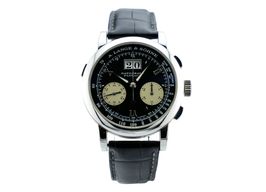 A. Lange & Söhne Datograph 403.035 (Onbekend (willekeurig serienummer)) - Zwart wijzerplaat 39mm Platina