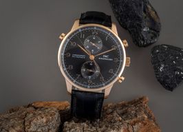 IWC Portuguese Chronograph IW371210 (Unknown (random serial)) - Black dial 41 mm Rose Gold case