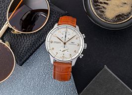 IWC Portuguese Chronograph IW371445 (Unknown (random serial)) - Silver dial 41 mm Steel case