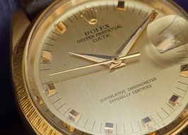 Rolex Oyster Perpetual 18kt Gold German Dial Brick Bracelet ref 6567