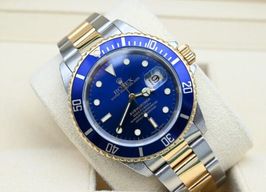 Rolex Submariner Date 16613 (2000) - Blauw wijzerplaat 40mm Goud/Staal