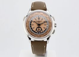 Patek Philippe World Time Chronograph 5935A-001 (2023) - Roze wijzerplaat 41mm Staal