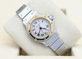 Cartier Santos 187903 (Unknown (random serial)) - White dial 25 mm Gold/Steel case