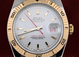Rolex Datejust Turn-O-Graph 116263 (2005) - Wit wijzerplaat 36mm Goud/Staal