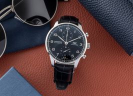 IWC Portuguese Chronograph IW371609 (Unknown (random serial)) - Black dial 41 mm Steel case