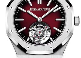 Audemars Piguet Royal Oak Tourbillon 26730ST.OO.1320ST.05 (Onbekend (willekeurig serienummer)) - Rood wijzerplaat 41mm Staal