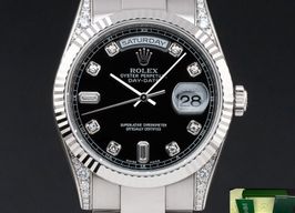 Rolex Day-Date 36 118339 (2009) - Black dial 36 mm White Gold case