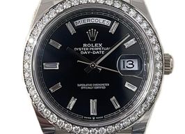Rolex Day-Date 40 228349RBR (2024) - Black dial 40 mm White Gold case