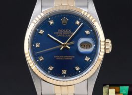 Rolex Datejust 36 16233 (1989) - Blauw wijzerplaat 36mm Goud/Staal