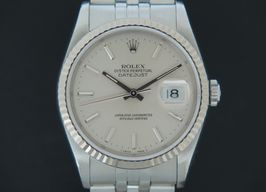 Rolex Datejust 16234 (1991) - Zilver wijzerplaat 36mm Staal