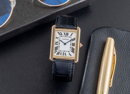 Cartier Tank Solo W1018855 (Unknown (random serial)) - Silver dial 27 mm Yellow Gold case
