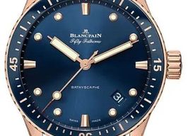 Blancpain Fifty Fathoms Bathyscaphe 5054-3640-O52B (2025) - Blue dial 44 mm Rose Gold case