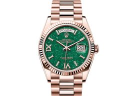 Rolex Day-Date 36 128235 (2025) - Groen wijzerplaat 36mm Roségoud