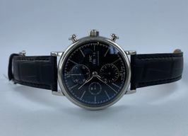 IWC Portofino Chronograph IW391008 (Onbekend (willekeurig serienummer)) - Zwart wijzerplaat 42mm Staal