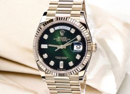 Rolex Day-Date 36 128238 (2022) - Orange dial 36 mm Yellow Gold case