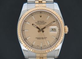 Rolex Datejust 36 116233 (2004) - Champagne dial 36 mm Gold/Steel case
