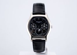 Patek Philippe Perpetual Calendar 5040G (Unknown (random serial)) - Black dial 35 mm White Gold case