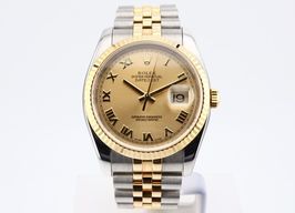 Rolex Datejust 36 116233 (2008) - Gold dial 36 mm Steel case