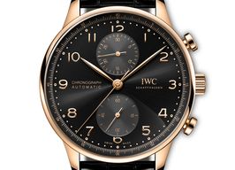 IWC Portuguese Chronograph IW371625 (2024) - Zwart wijzerplaat 41mm Roségoud