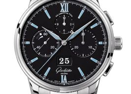 Glashütte Original Senator Chronograph Panorama Date 1-37-01-03-02-71 (2024) - Black dial 42 mm Steel case