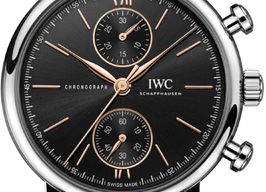 IWC Portofino Chronograph IW391404 (2025) - Zwart wijzerplaat 39mm Staal