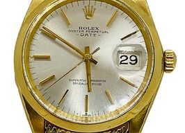 Rolex Oyster Perpetual Date 1514 (Unknown (random serial)) - White dial 34 mm Yellow Gold case