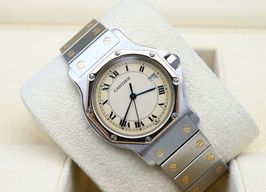 Cartier Santos 187902 (Unknown (random serial)) - Beige dial 30 mm Gold/Steel case