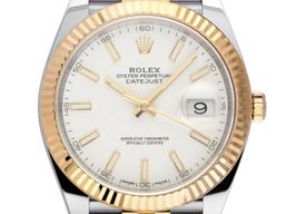 Rolex Datejust 41 126333 (2018) - White dial 41 mm Gold/Steel case