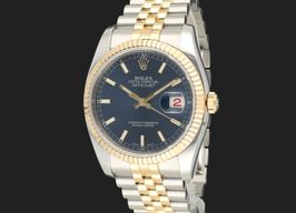 Rolex Datejust 36 116233 (2011) - Blue dial 36 mm Gold/Steel case