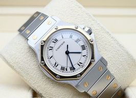 Cartier Santos 187902 (Unknown (random serial)) - White dial 30 mm Gold/Steel case