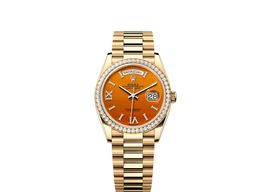 Rolex Day-Date 36 128348RBR (2025) - Oranje wijzerplaat 36mm Geelgoud