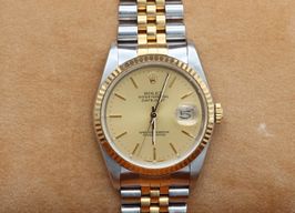 Rolex Datejust 36 16233 (Unknown (random serial)) - Champagne dial 36 mm Gold/Steel case