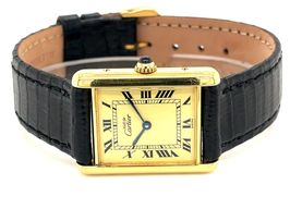 Cartier Tank Vermeil 590005 (1990) - White dial 23 mm Silver case