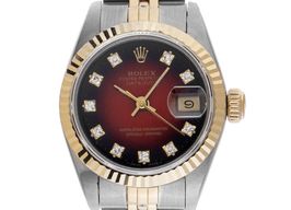 Rolex Lady-Datejust 69173 (1987) - Rood wijzerplaat 26mm Goud/Staal