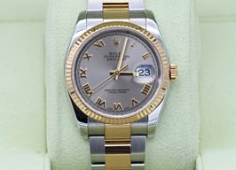 Rolex Datejust 36 116233 (Unknown (random serial)) - Grey dial 36 mm Gold/Steel case