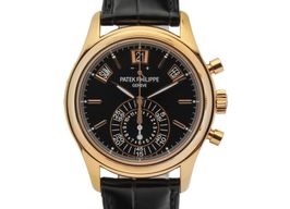 Patek Philippe Annual Calendar Chronograph 5960R-012 (2014) - Black dial 41 mm Rose Gold case