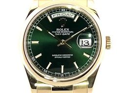 Rolex Day-Date 36 118208 (2004) - Groen wijzerplaat 36mm Geelgoud