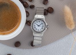 Cartier Santos 0906 (1990) - Wit wijzerplaat 25mm Staal
