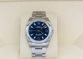 Rolex Oyster Perpetual 34 114200 (Onbekend (willekeurig serienummer)) - Blauw wijzerplaat 34mm Staal