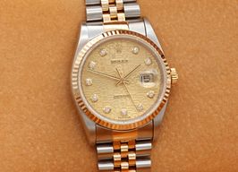 Rolex Datejust 36 16233 (Unknown (random serial)) - Champagne dial 36 mm Gold/Steel case