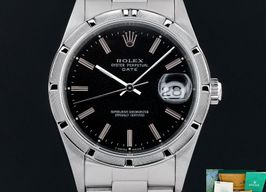 Rolex Oyster Perpetual Date 15210 (1993) - Zwart wijzerplaat 34mm Staal