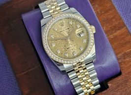 Rolex Datejust 36 116243 (2013) - Champagne dial 36 mm Gold/Steel case