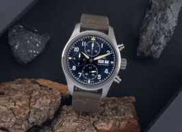 IWC Pilot Spitfire Chronograph IW387901 (Onbekend (willekeurig serienummer)) - Zwart wijzerplaat 41mm Staal