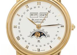 Blancpain Villeret Moonphase 6595 (Unknown (random serial)) - White dial 34 mm Yellow Gold case
