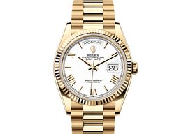 Rolex Day-Date 36 128238 (2025) - Wit wijzerplaat 36mm Geelgoud