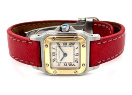 Cartier Santos Galbée 1567 (Onbekend (willekeurig serienummer)) - Wit wijzerplaat 24mm Goud/Staal