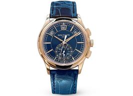 Patek Philippe Annual Calendar Chronograph 5905R-010 (2024) - Blue dial 42 mm Rose Gold case