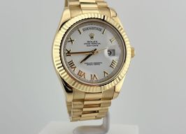 Rolex Day-Date II 218238 (2009) - White dial 41 mm Yellow Gold case